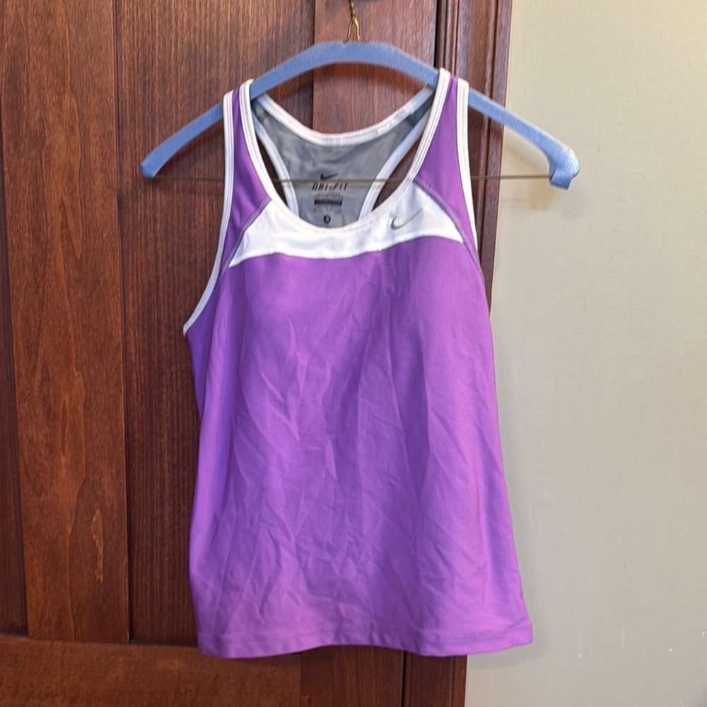Nike Purple and White Tank Top